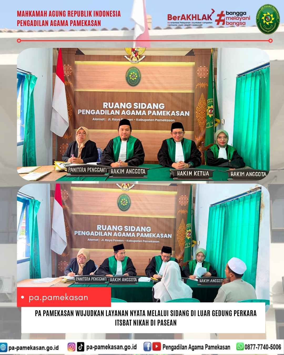 PA Pamekasan Wujudkan Layanan Nyata Melalui Sidang di Luar Gedung Perkara Itsbat Nikah di Pasean